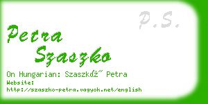 petra szaszko business card
